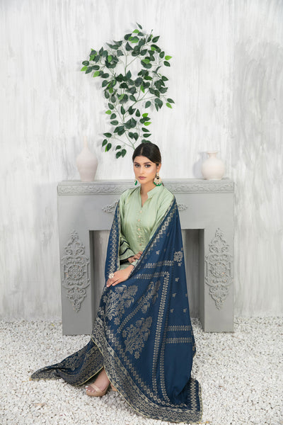 Tawakkal Fabrics 3 Piece Stitched Viscose/Staple Banarsi Suit D-8135