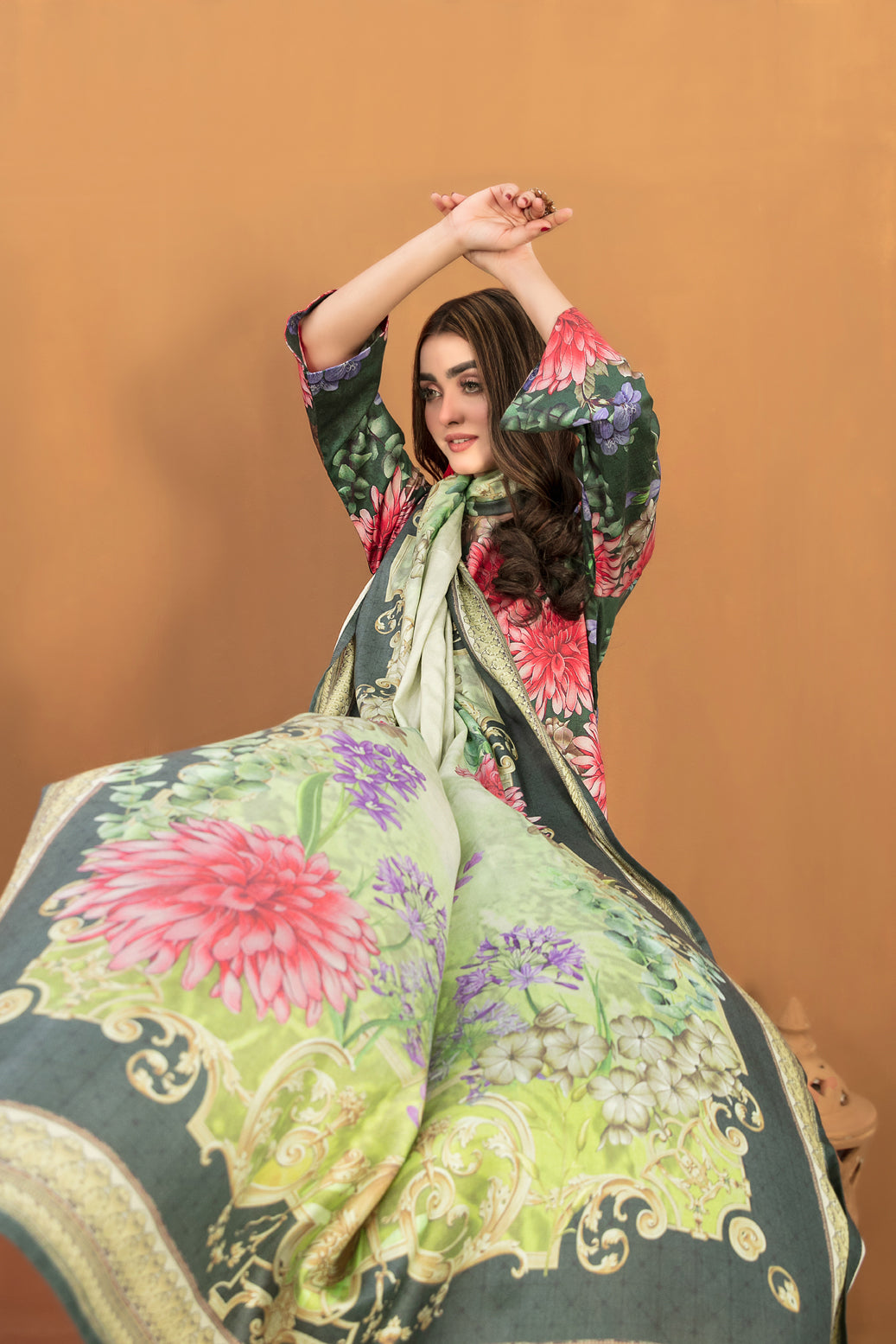 Tawakkal Fabrics 3 Piece Stitched Printed Kotrai Suit D-8175