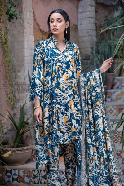 Tawakkal Fabrics 3 Piece Stitched Digital Printed Staple Lorex Slub Suit D-8235