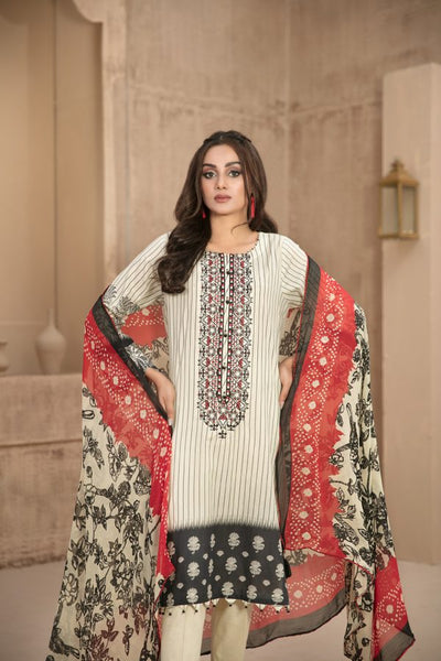 Tawakkal Fabrics 3 Piece Stitched Embroidered Digital Printed Lawn Suit D-8537