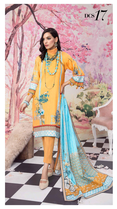 Gul Ahmed 3 Piece Unstitched Shaleen Printed Suit DCS-17