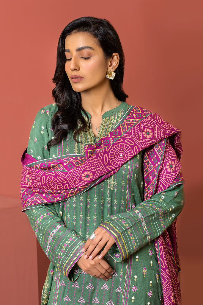 Lakhany 3 Piece Stitched Dareechay Embroidered Suit LSM-3016