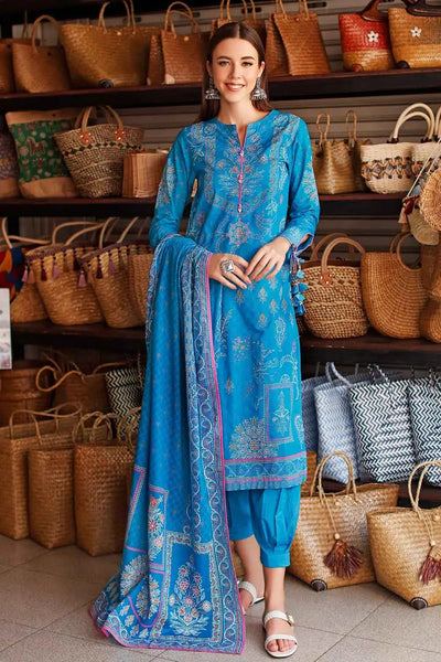 Gul Ahmed 3PC Unstitched Lacquer Printed Lawn Suit DN-22064 A