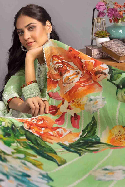 Gul Ahmed 3PC Unstitched Lawn Embroidered Suit with Printed Dupatta DN-22086