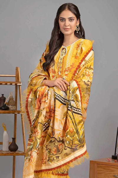 Gul Ahmed 3PC Unstitched Lawn Embroidered Suit with Printed Dupatta DN-22087