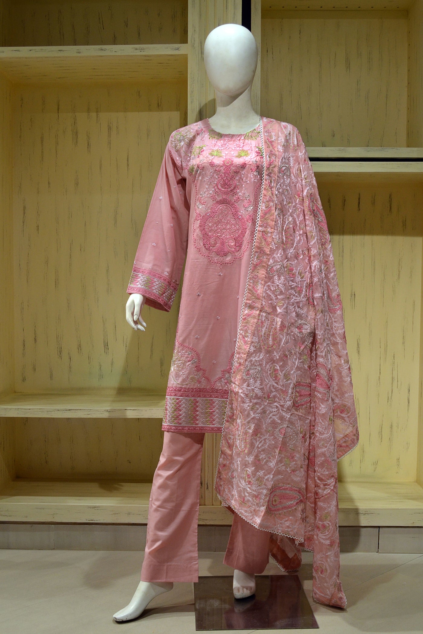 Gul Ahmed Ready to wear Embroidered Jacquard  Piece Suit PM-275