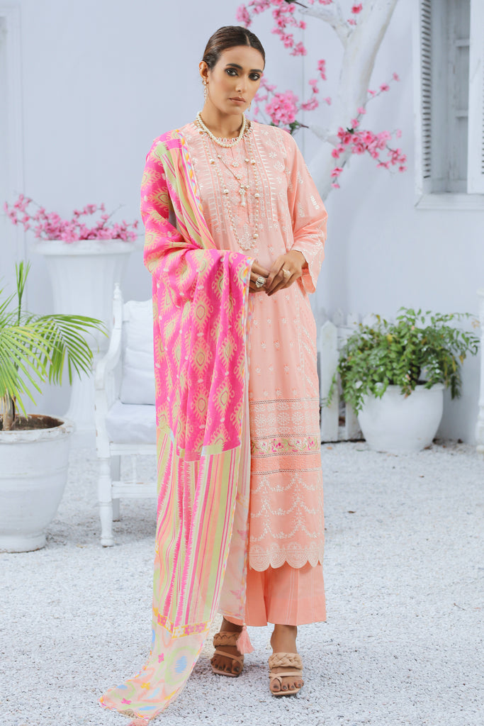 Lakhany 3 Piece Unstitched Spring Embroidered Lawn Suit - EC-2230