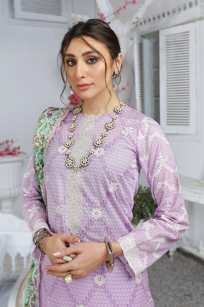Lakhany 3 Piece Unstitched Spring Embroidered Lawn Suit - EC-2236
