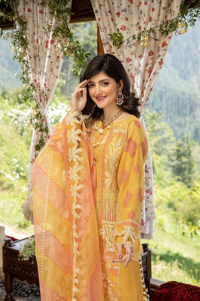 Charizma 3 Piece Embroidered Unstitched Lawn Suit - ED-18