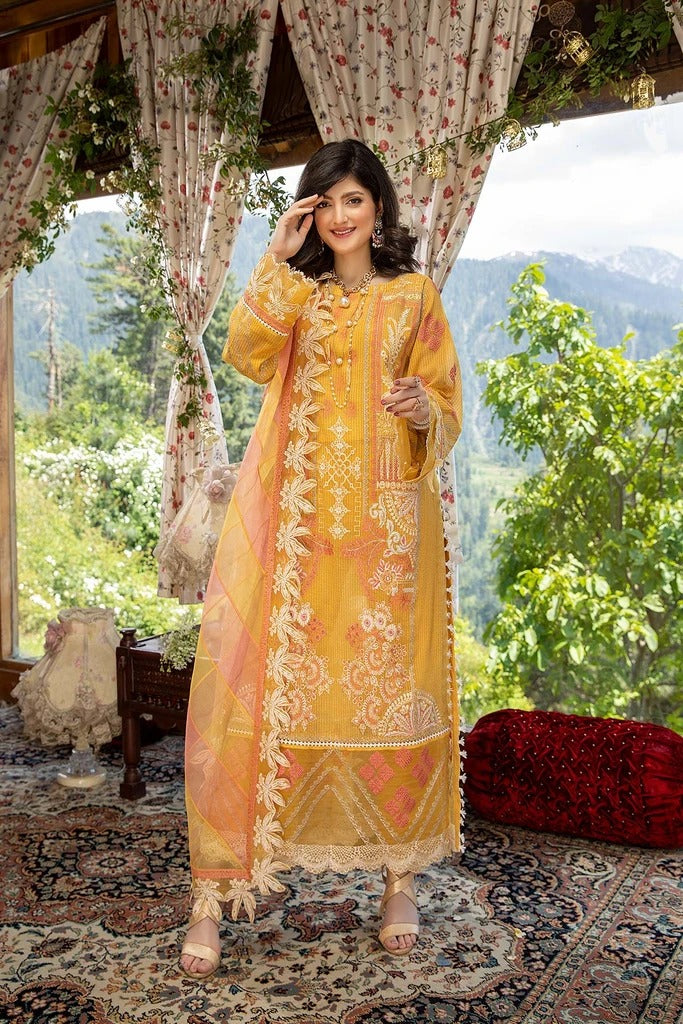 Charizma 3 Piece Embroidered Unstitched Lawn Suit - ED-18