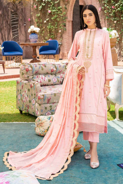 Gul Ahmed 3 PC Stitched Embroidered Lawn Suit with Yarn Dyed Dupatta FE-12004