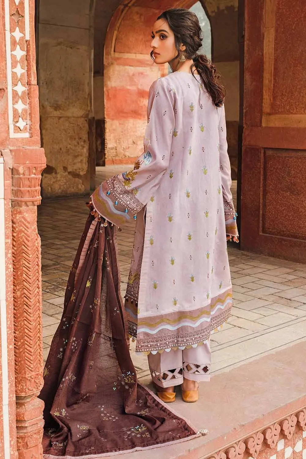 Gul Ahmed 3PC Unstitched Lawn Embroidered Suit with Paper Cotton Dupatta FE-12013