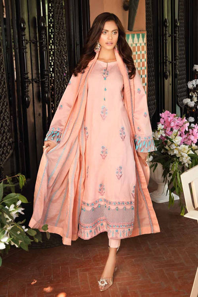 Gul Ahmed Ready To Wear 3 PC Embroidered Lawn Suit with Cotton Net Dupatta FE-12031