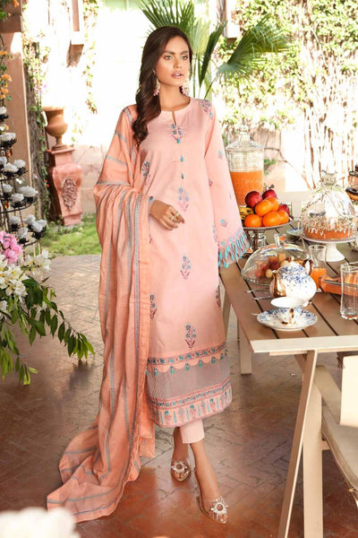 Gul Ahmed Ready To Wear 3 PC Embroidered Lawn Suit with Cotton Net Dupatta FE-12031