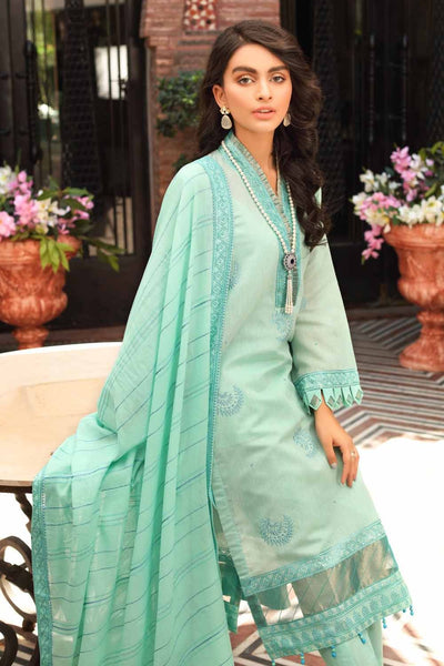 Gul Ahmed 3 PC Unstitched Embroidered Lawn Suit with Cotton Net Dupatta FE-12032