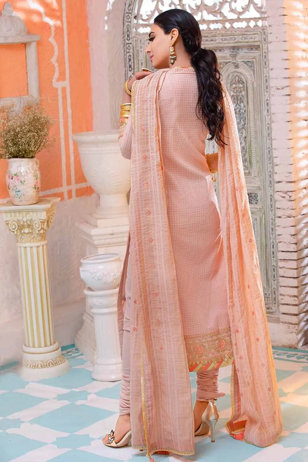 Gul Ahmed 3PC Unstitched Lacquer Embroidered Suit with Yarn Dyed Dupatta FE-12033