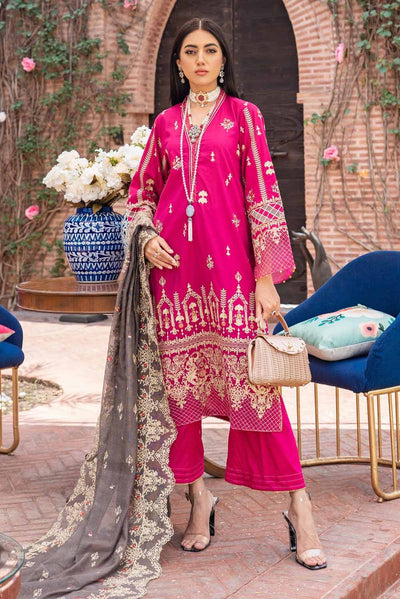 Gul Ahmed 3 PC Unstitched Embroidered Lawn Suit with Cotton Net Dupatta FE-12036