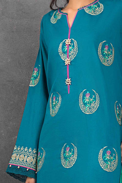 Gul Ahmed 3 PC Unstitched Embroidered Lawn Suit with Jacquard Dupatta FE-12040
