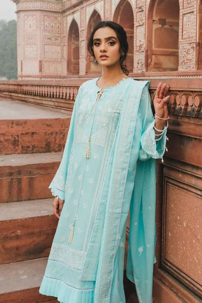 Gul Ahmed 3PC Unstitched Embroidered Luxury Cotton Suit FE-12049