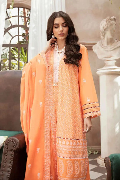 Gul Ahmed 3PC Unstitched Embroidered Yarn Dyed Suit with Cotton Net Dupatta FE-12050