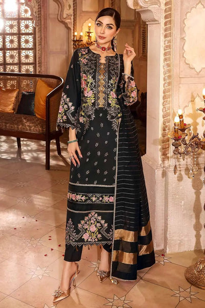 Gul Ahmed 3PC Unstitched Lawn Embroidered Suit with Jacquard Dupatta FE-12188