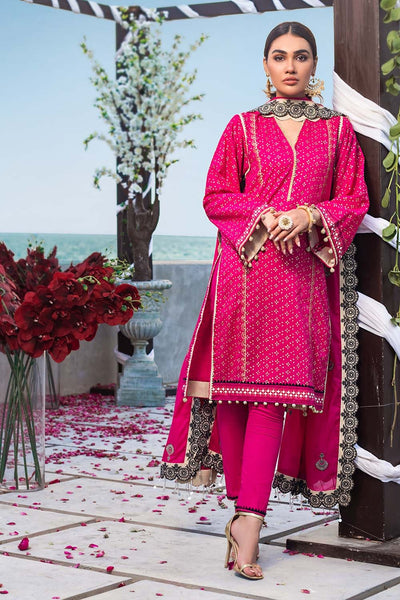 Gul Ahmed 3PC Unstitched Lawn Screen Printed Suit With Embroidered Lawn Dupatta - FE-12230-MASTANI