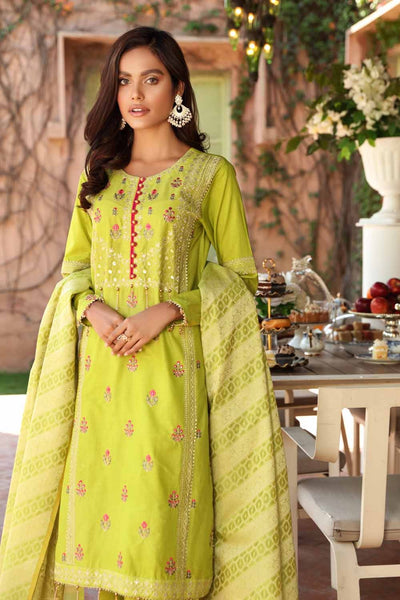 Gul Ahmed 3 PC Unstitched Embroidered Lawn Suit with Jacquard Dupatta FE-12236