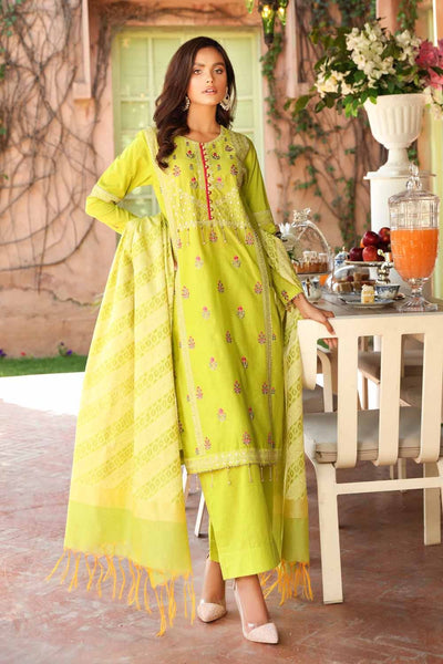 Gul Ahmed 3 PC Unstitched Embroidered Lawn Suit with Jacquard Dupatta FE-12236