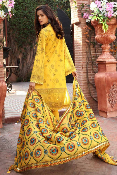 Gul Ahmed 3PC Unstitched Embroidered Lawn Suit with Sequins Embroidered Dupatta FE-12239