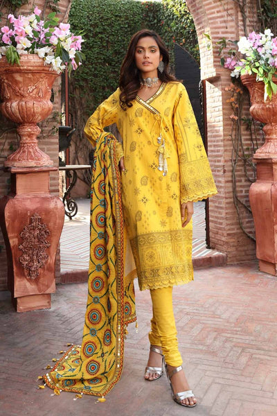 Gul Ahmed 3PC Unstitched Embroidered Lawn Suit with Sequins Embroidered Dupatta FE-12239