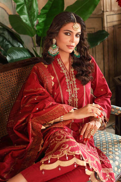 Gul Ahmed 3 PC Unstitched Embroidered Lawn Suit with Gold Printed Cotton Net Dupatta FE-12243