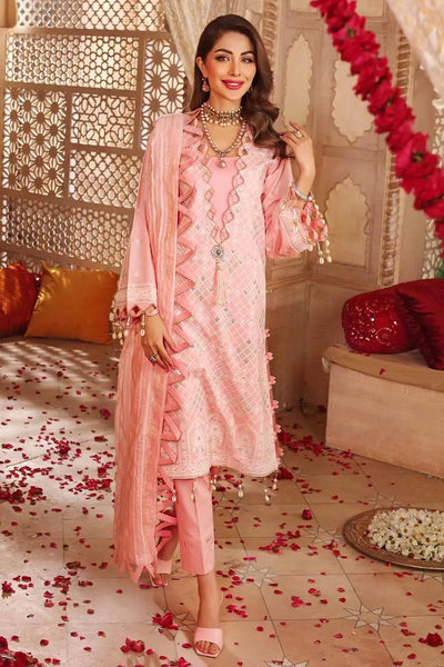 Gul Ahmed 3PC Unstitched Lawn Embroidered Suit with Yarn Dyed Dobby Dupatta FE-12244