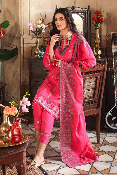 Gul Ahmed 3 PC Unstitched Embroidered Lawn Suit with Yarn Dyed Dupatta FE-12256