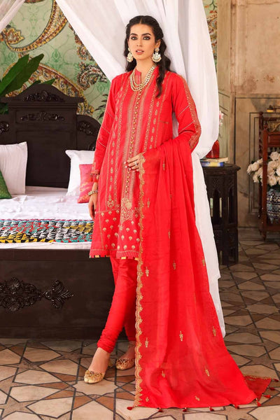 Gul Ahmed 3 PC Unstitched Embroidered Lawn Suit with Cotton Dupatta FE-12258