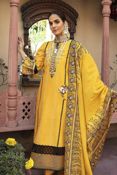Gul Ahmed 3PC Unstitched Embroidered Luxury Cotton Suit with Meshuri Dupatta FE-22010