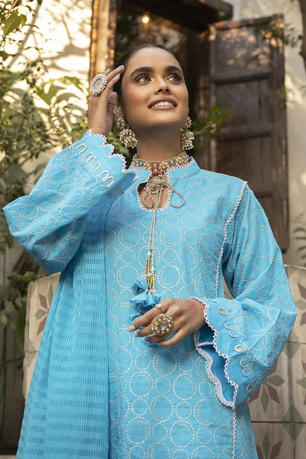 Gul Ahmed 3PC Unstitched Embroidered Cotton Suit with Luxury Dobby Dupatta FE-22020