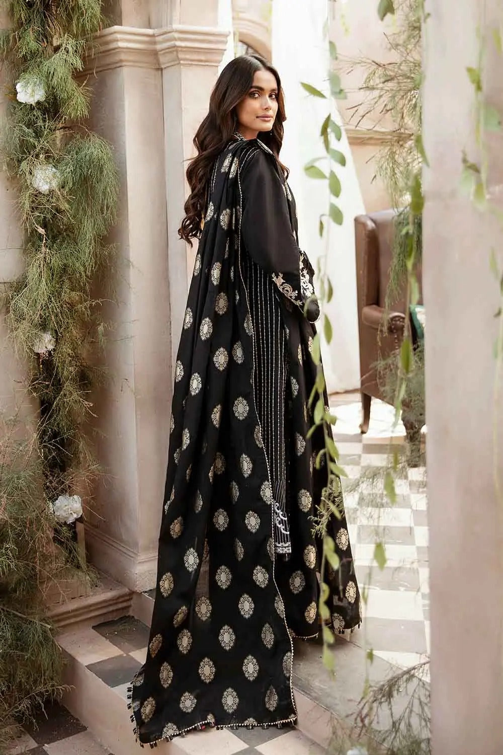 Gul Ahmed 3PC Stitched Embroidered Luxury Cotton Suit with Jacquard Dupatta FE-22029