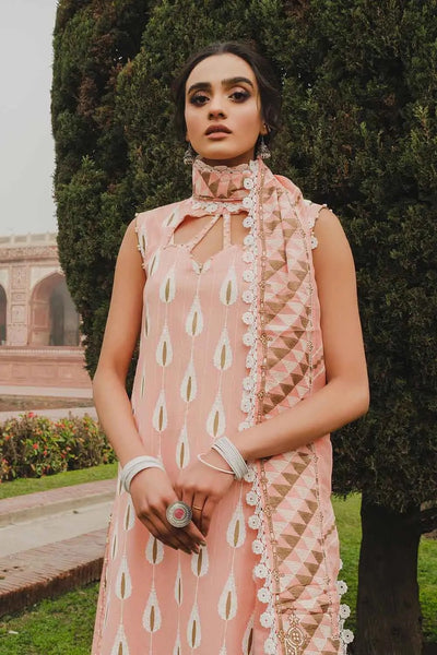 Gul Ahmed 3PC Unstitched Gold & Lacquer Printed Swiss Dobby Suit with Chiffon Dupatta FE-22037