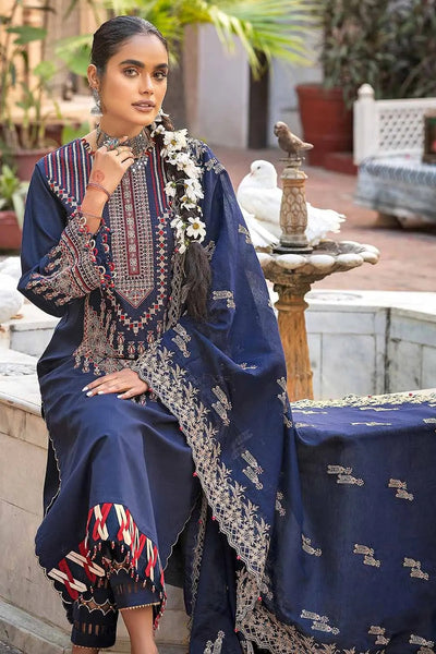 Gul Ahmed 3PC Unstitched Lawn Embroidered Suit with Yarn Dyed Paper Cotton Dupatta FE-22042