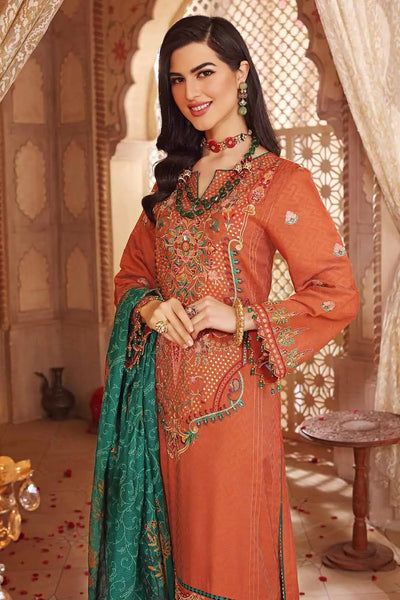 Gul Ahmed 3PC Unstitched Jacquard Embroidered Suit with Cotton Net Dupatta FE-22044