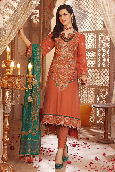 Gul Ahmed 3PC Unstitched Jacquard Embroidered Suit with Cotton Net Dupatta FE-22044