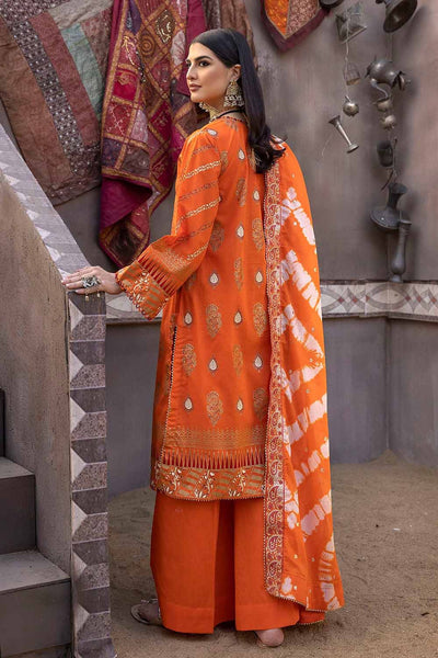 Gul Ahmed 3PC Lawn Gold Printed Unstitched Suit with Embroidered Zari and Sequins Dupatta FE-32057