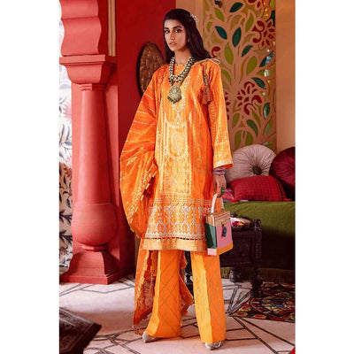 Gul Ahmed Embroidered Lawn Unstitched 3 Piece Suit FE-350