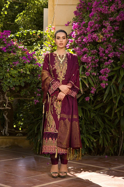 Rang Rasiya 3 Piece Stitched Embroidered Dobby Linen Suit D-06 FREESIAH