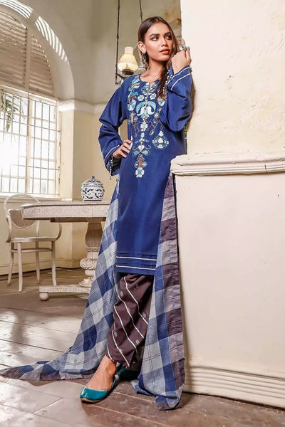 Gul Ahmed 3PC Unstitched Luxury Embroidered Lawn Suit With Printed Lawn Dupatta FS-22