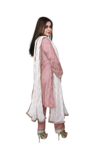 The Ocean 3 Piece Stitched Embroidered Linen Suit With Chiffon Dupatta SA-002