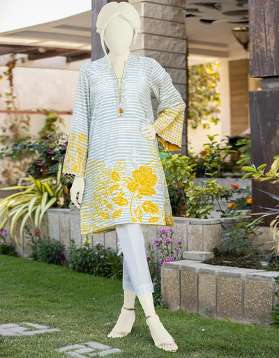 Junaid Jamshed 1 Piece Stitched Embroidered Mill Print Lawn Shirt - JJLK-S-JSS-20-384 FB/Flora Prism