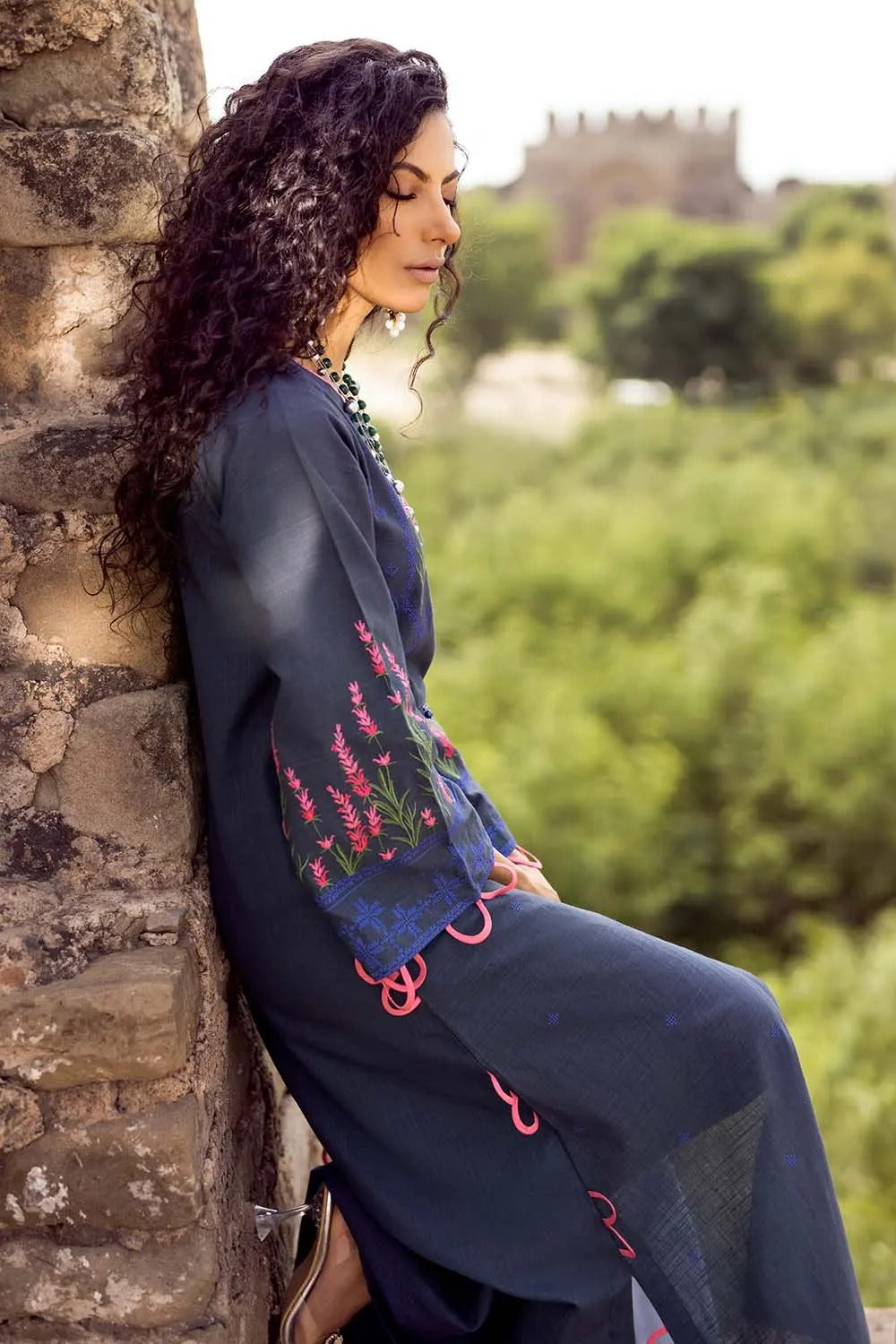 Gul Ahmed 3PC Unstitched Embroidered Khaddar Suit with Digital Printed Khaddar Dupatta K-12014
