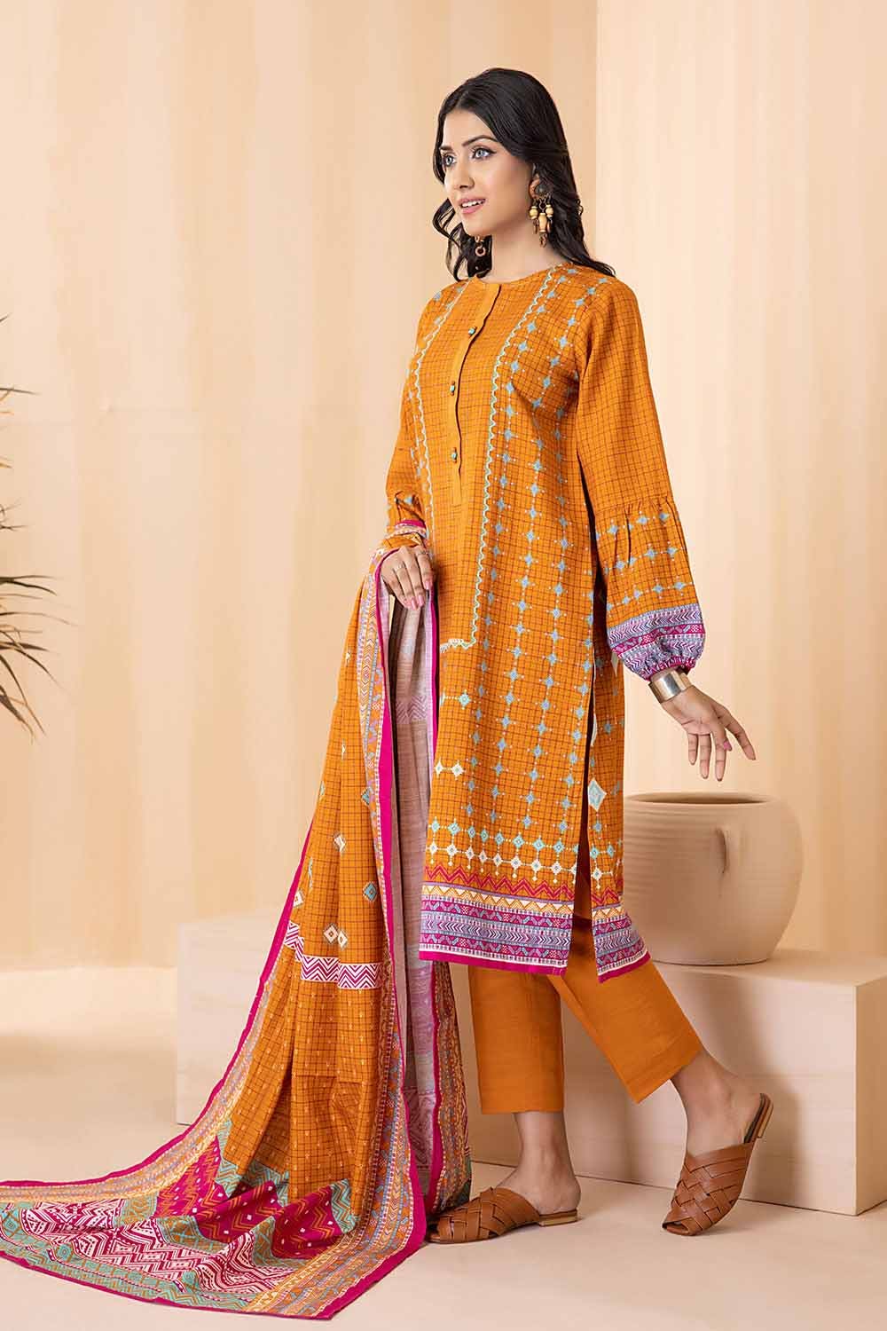 Gul Ahmed 3PC Khaddar Unstitched Printed Suit K-22069 A