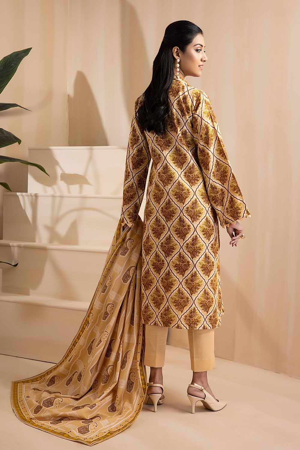 Gul Ahmed 3PC Khaddar Stitched Printed Suit K-22079 B